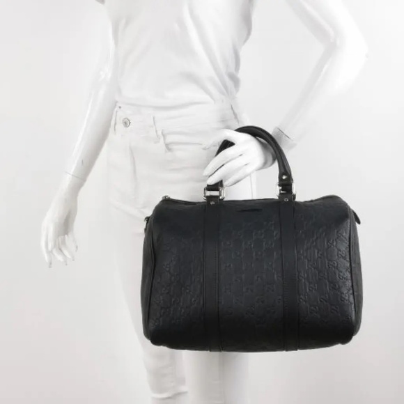 Gucci Black Embossed Tote Bag - Picture 2 of 10